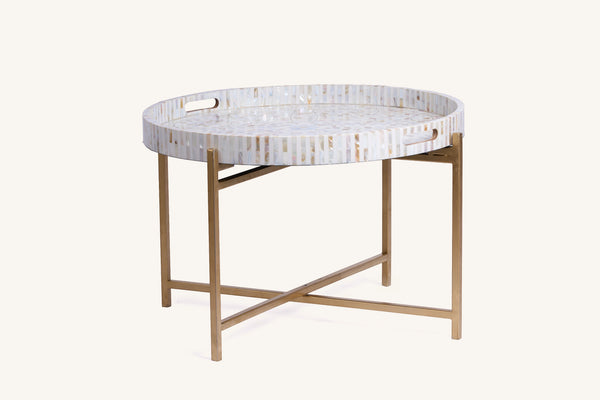 White Mirage round tray