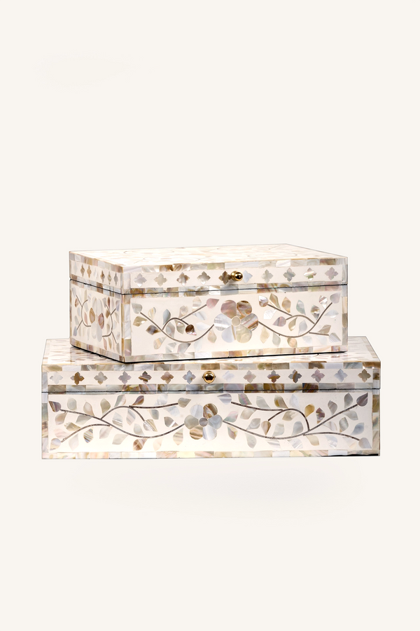 Decorative Mother of Pearl Inlay Keepsake Storage Box