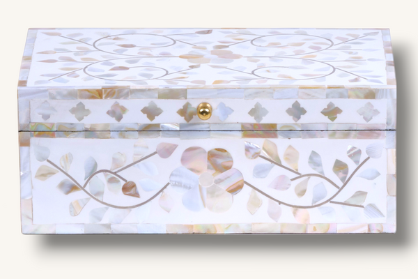 Decorative Mother of Pearl Inlay Keepsake Storage Box