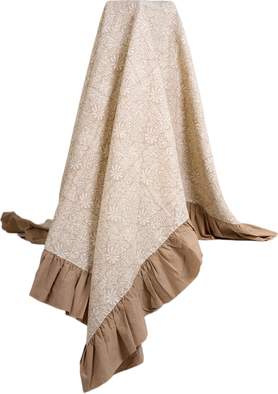 Ruffled Botanics Dining Tablecloth — detail view