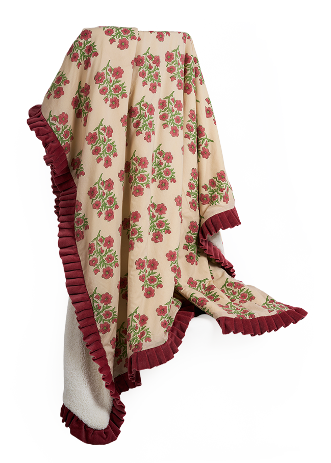 Poppy Garden Throw — detail view