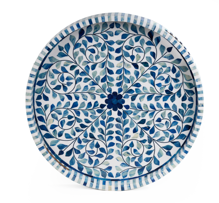 Coral Mandala Tray — detail view