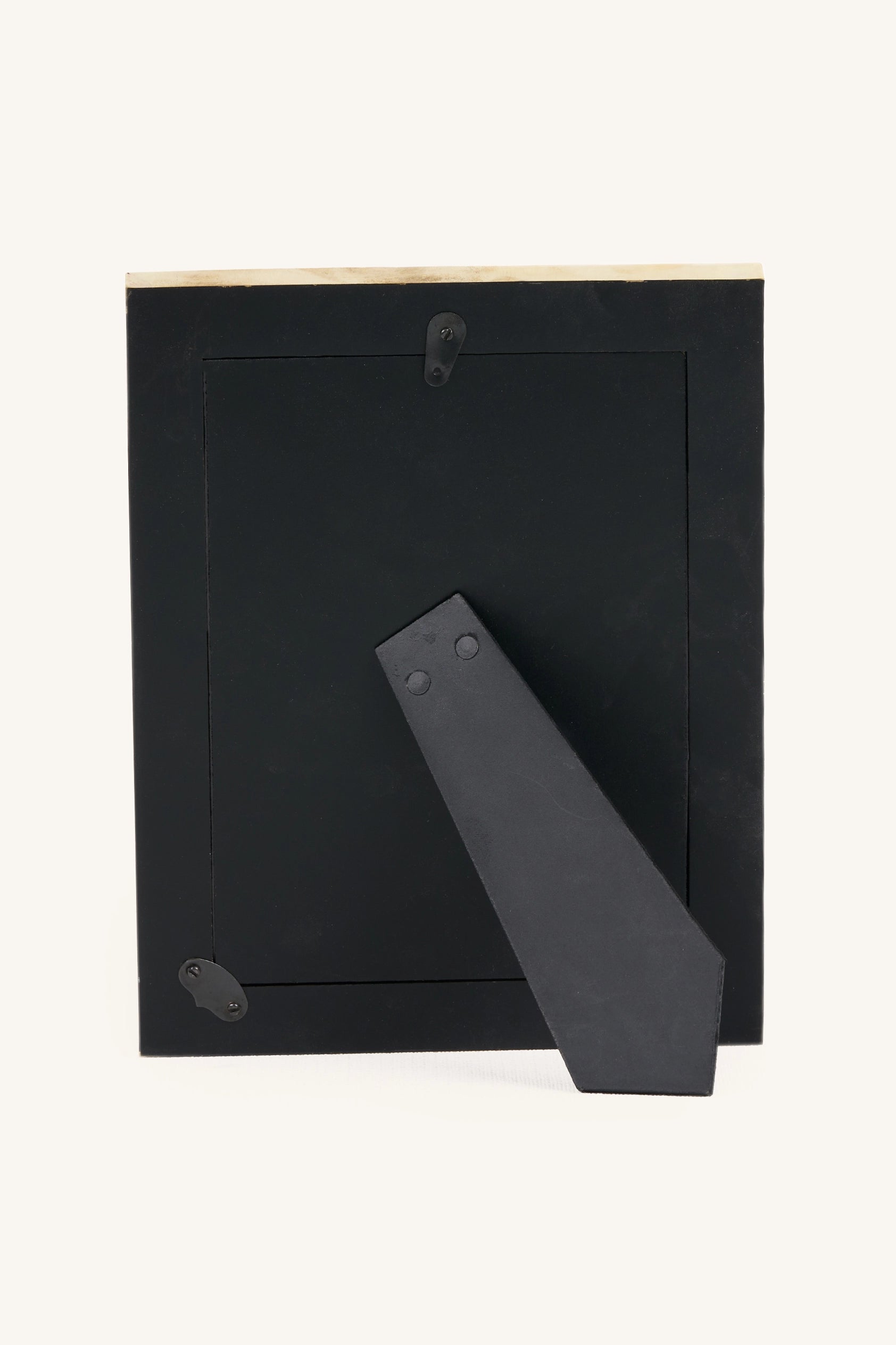 Rear view of the Mother of Pearl inlay photo frame with stand.