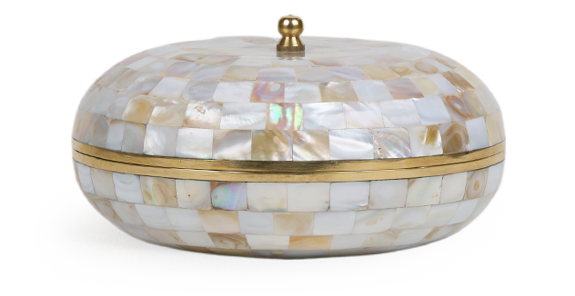 Golden Goblet Round Box — detail view