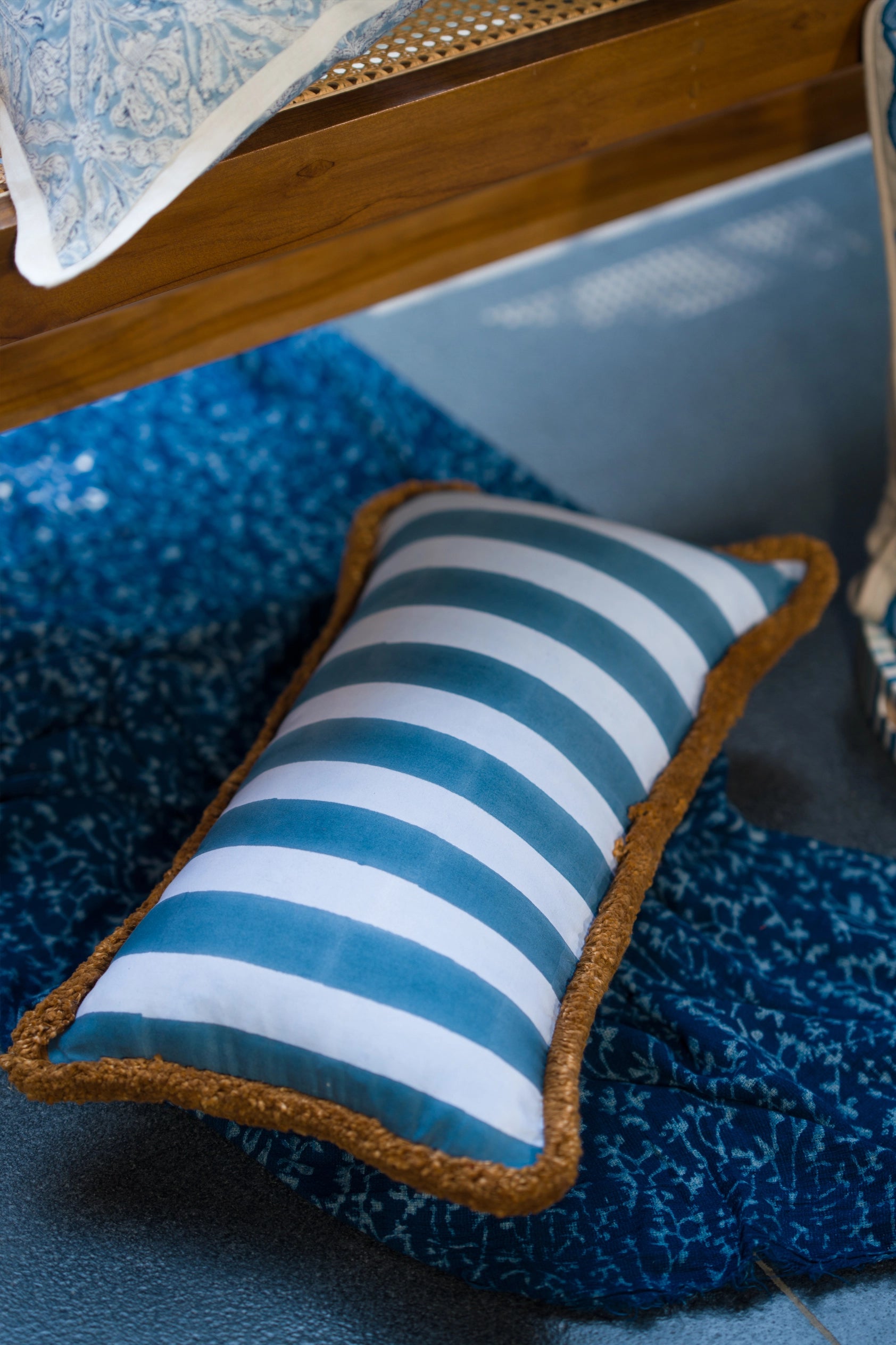 Blue Unfurl Cushion