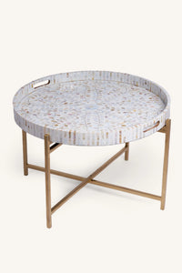 White Mirage round tray
