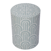 Bone Inlay Drum Side Table – Waves Pattern