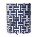 Bone Inlay Drum Side Table – Chain Link Pattern
