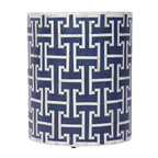 Bone Inlay Drum Side Table – Chain Link Pattern