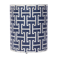 Bone Inlay Drum Side Table – Chain Link Pattern