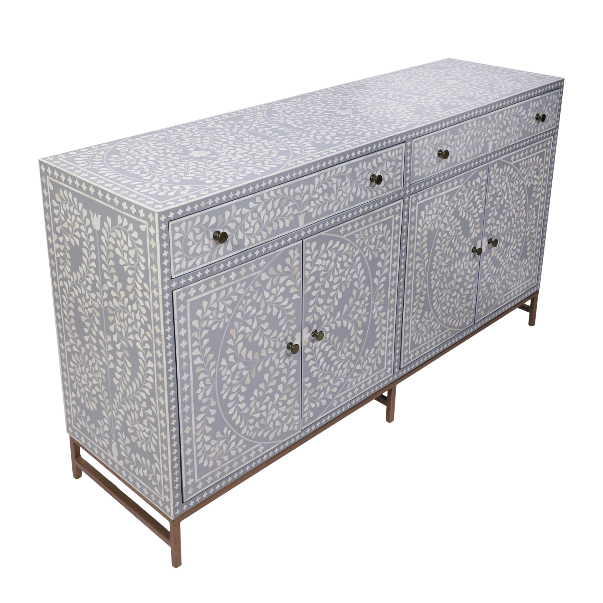 Bone Inlay Sideboard – Floral Vine Pattern