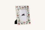 Mother of Pearl inlay photo frame with multicolour floral design.