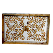Floral Vine Inlay Rectangle Tray- "Resin" Collection