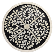 Bone Inlay Round Tray- "Floral Vine pattern" Collection