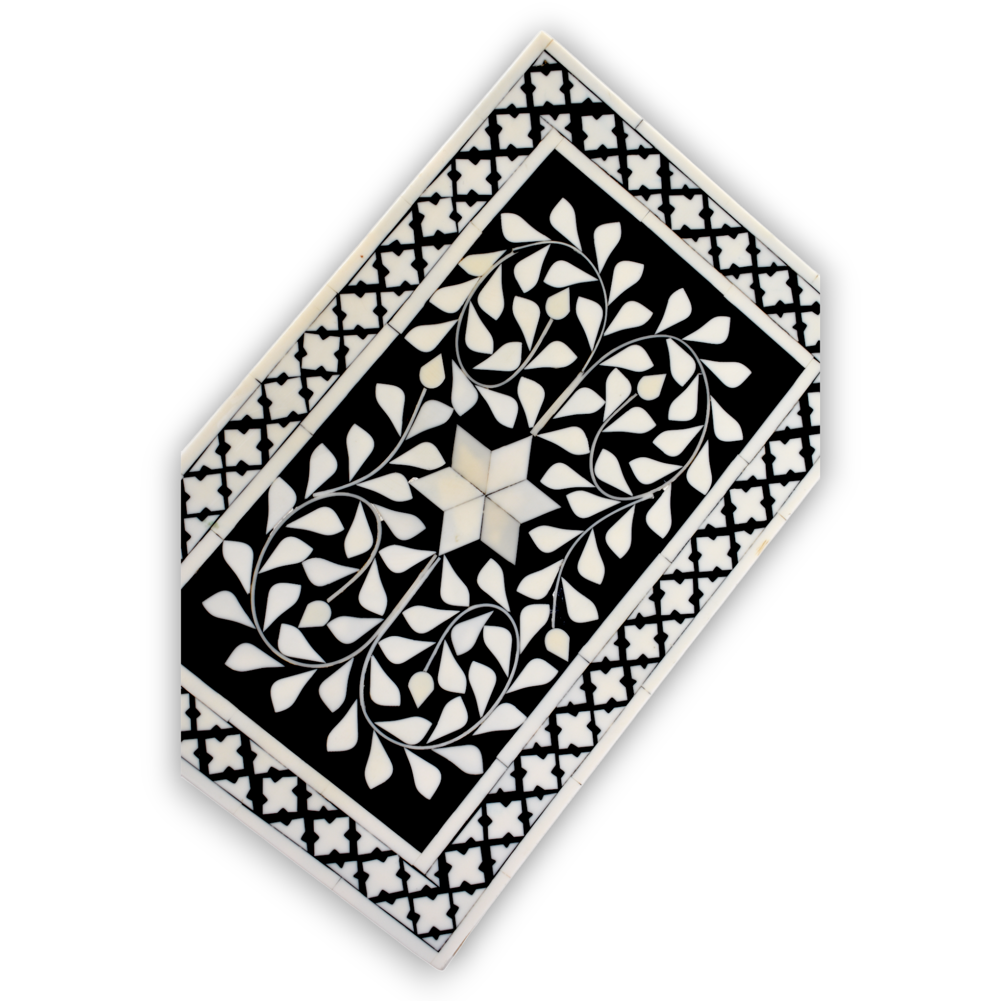 Bone Inlay Decorative Storage Box – Floral Vine Pattern (Large)