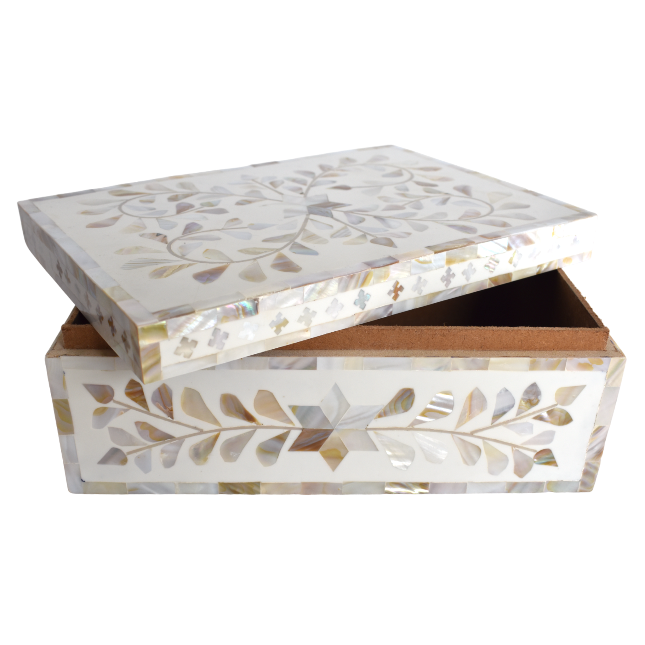 Mother of Pearl Decorative Storage Box – Floral Vine Pattern
