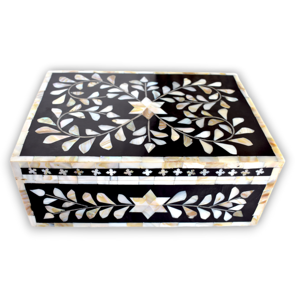 Mother of Pearl Inlay Box – Floral Vine Pattern