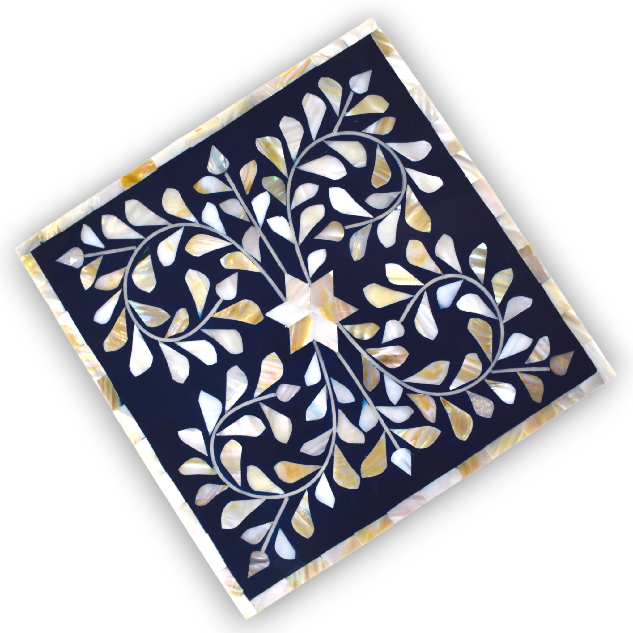 Bone Inlay Keepsake Box – Floral Vine Pattern