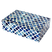 Bone Inlay Box – Indigo Mosaic Pattern