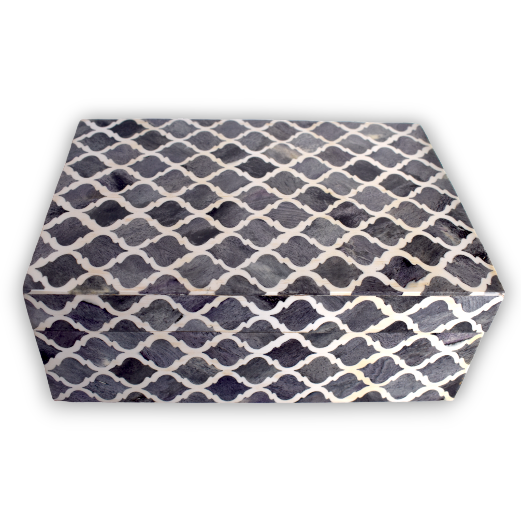 Bone Inlay Decorative Storage Box – Lattice Pattern