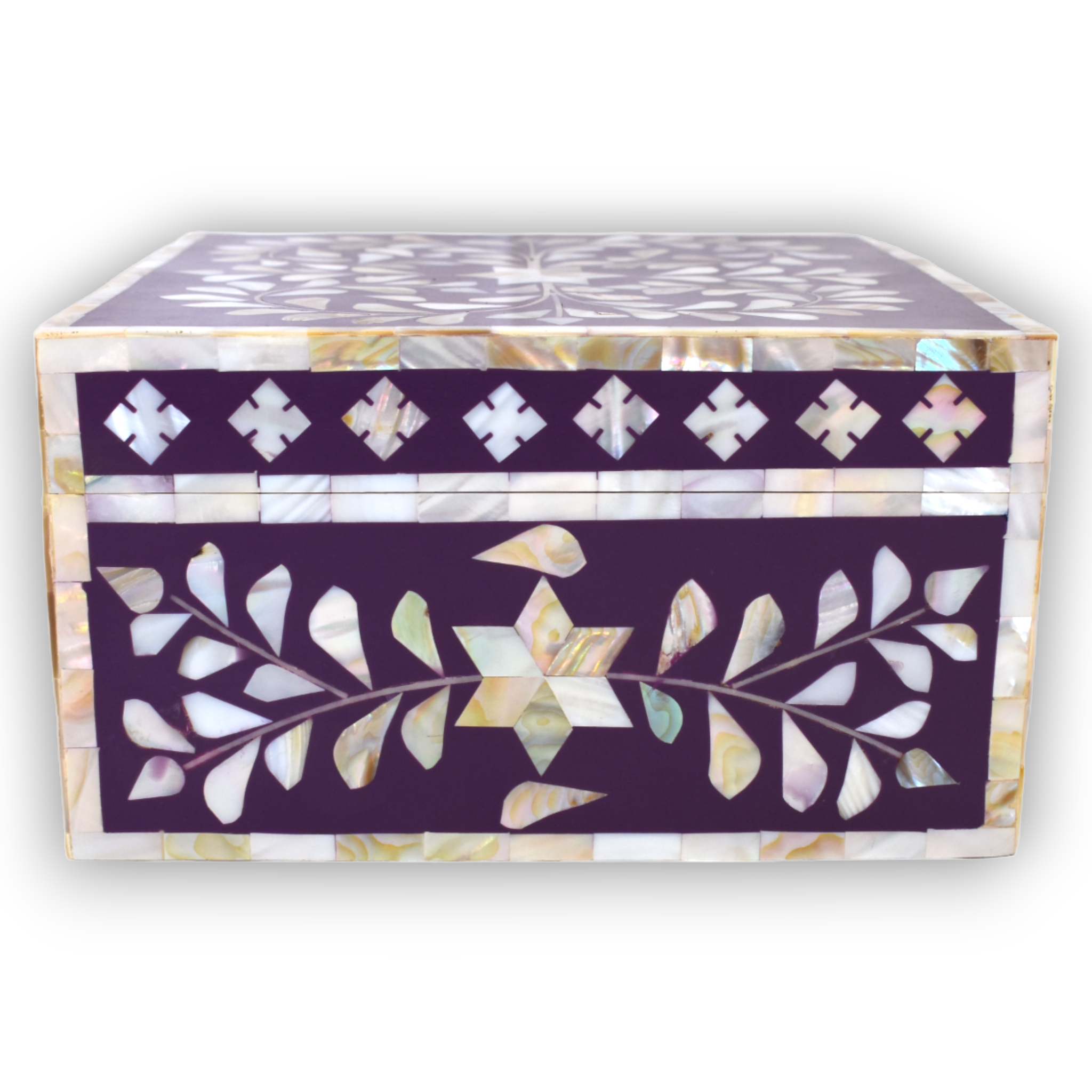 Bone Inlay Keepsake Box – Floral Vine Pattern