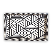 Bone Inlay Rectangle Tray – Black & White Geometric